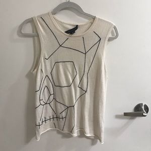 Rare skull embroidered skull cashmere sweater